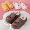 Couple's winter slippers: non-slip, plush-lined, extra thick, warm, closed-toe, heel-covering, thick-soled, cute cotton slippers for autumn and winter