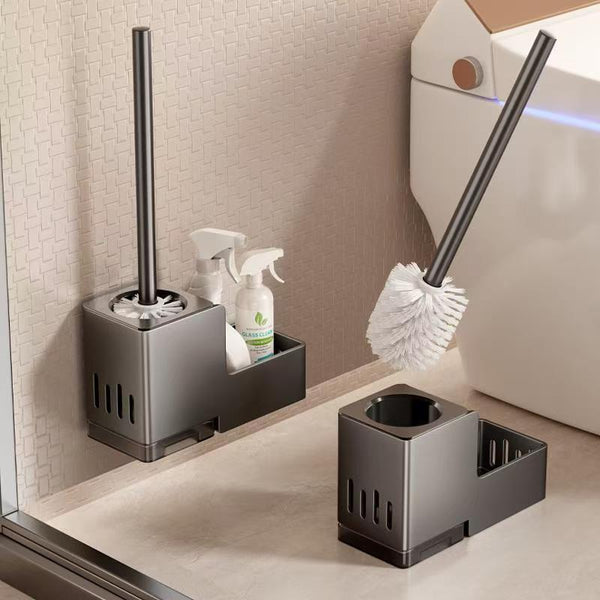 No punching space aluminum toilet brush toilet toilet toilet brush storage shelf no dead ends wall hanging bathroom cleaning