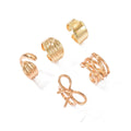 Bow ring set wholesale european and american irregular metal niche lava ring line glossy open hand jewelry