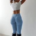 Ins style jeans european size butt lift women's pants hot style  independent station cross-border sexy tight jeans