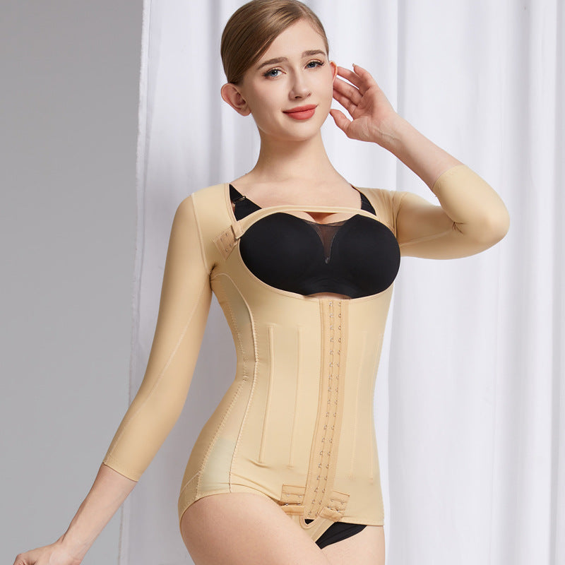 Post-liposuction body shaping garment 3-bone belly slimming arm jumpsuit phase i liposuction compression shaping garment waist tightening