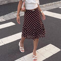 spring european and american cross-border  style chic fashion casual commute versatile slim-fit polka dot midi skirt