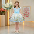 Girls' summer bowknot sequin floral mesh tutu dress -  new stylish princess dress for baby girls