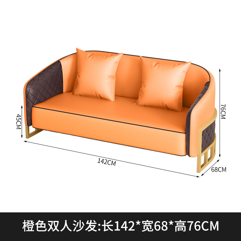 Sales office business reception reception table and chair combination casual coffee shop milk tea shop single and double sofa booth