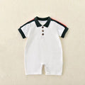 Newborn baby boy romper - short sleeve, lightweight summer style, infant triangle bodysuit, trendy & stylish outfit for outdoor wear
