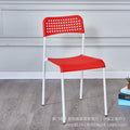 Modern minimalist plastic chair with backrest, portable and stackable dining chair for food stalls, hollow-out design for office reception and negotiation