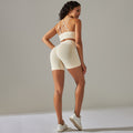 fashion seamless tight cross back sports intimates yoga suit running fitness shorts two-piece set