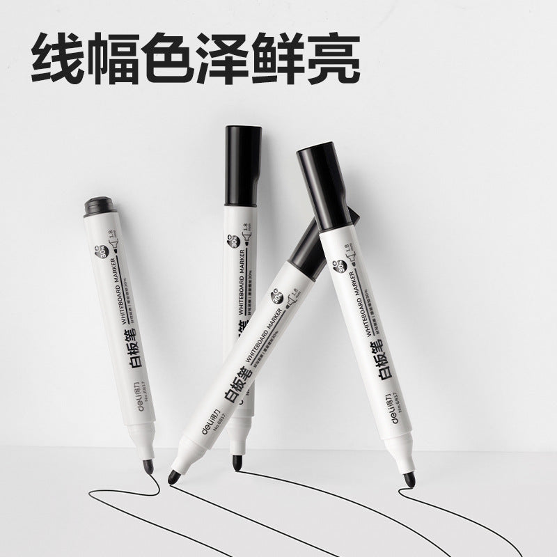 Deli 6817 Whiteboard Pen Rubable Head Large Capacity Red Blue Black Blackboard Pen Water Marker Children's Marker Pen