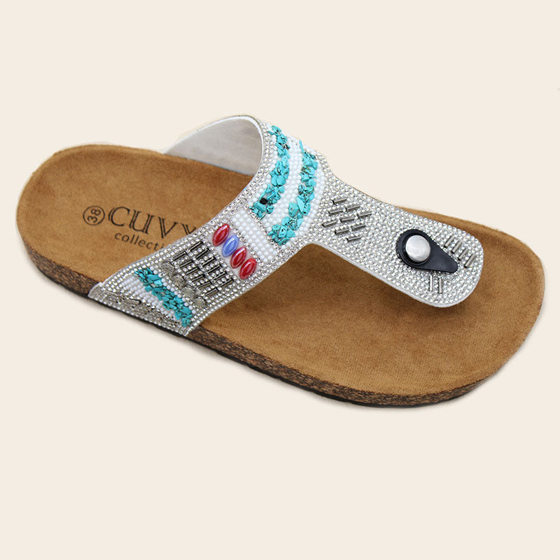 New arrival design women's sandals外贸现货直销夹趾带钻勃肯鞋