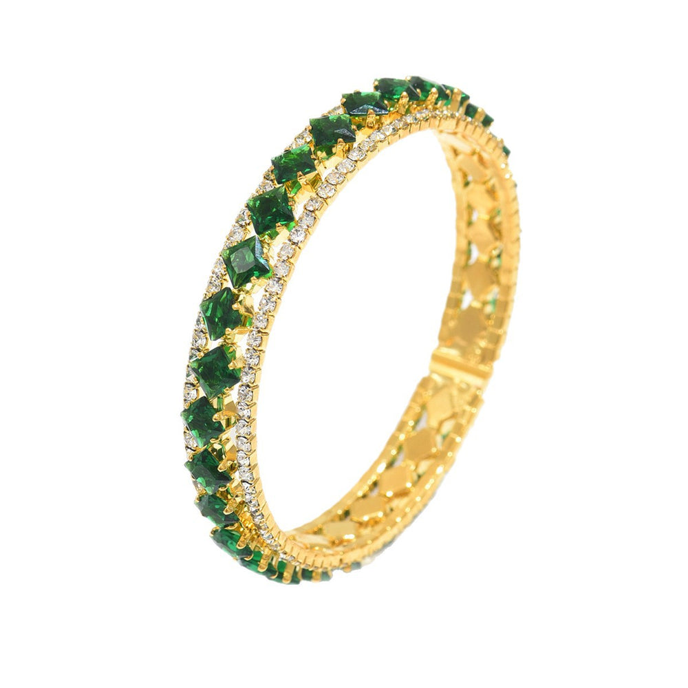 Colorful full diamond bracelet wholesale european and american cross-border retro accessible luxury high-end fashion jewelry daily women's open bracelet