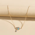 Wholesale diamond-studded eye pendants for cross-border e-commerce: amazon hot-selling accessories - gold alloy evil eye necklace for women