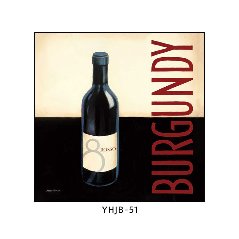 American bar decorative painting retro industrial style creative KTV box red wine glass hanging painting nostalgic wine mural