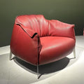 Archibald extra-thick leather casual sofa chair - hotel front desk armchair - modern minimalist style