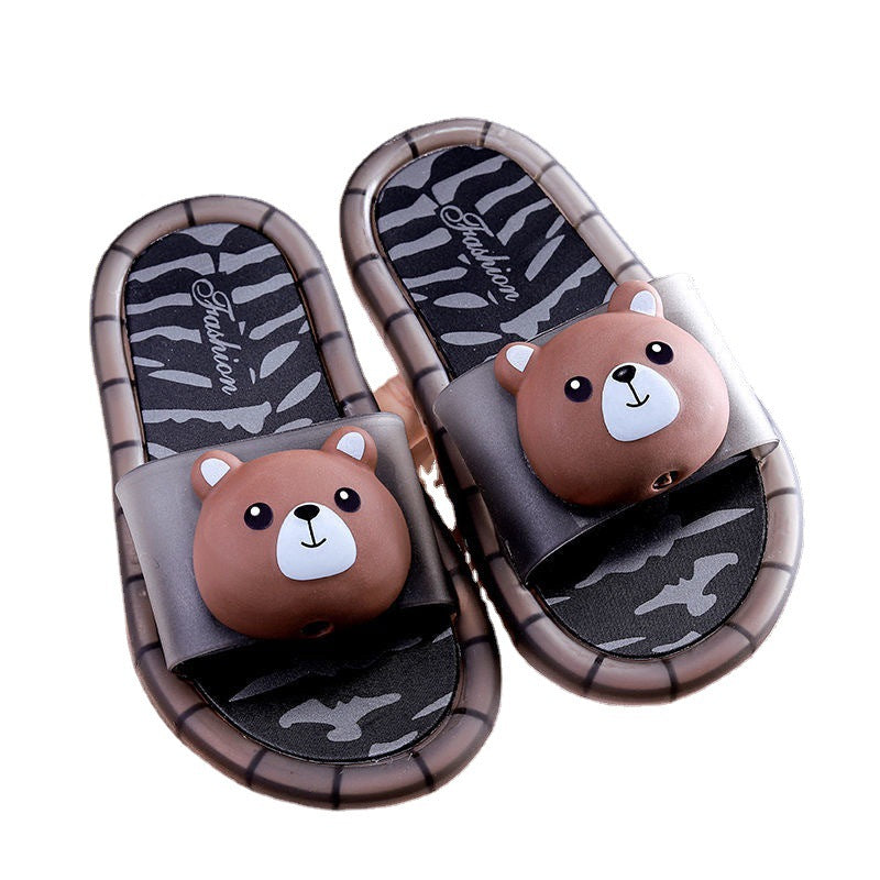 2024 kids' summer light-up slippers: trendy cartoon animal design for indoor/outdoor wear - perfect for toddlers and young children