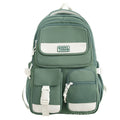 Backpack with multiple flap pocket pants design, junior high school student school bag, travel couple, large capacity, wear-resistant and dirt-resistant, campus style