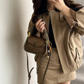 Textured niche style satchel bag work clothing 2025fall and winternew arrival small square bag trendyeasiest for match western fashion crossbody bag