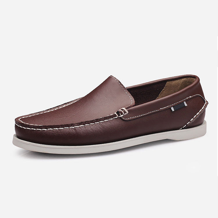 Sailboat shoesmentrendy british genuine leather low anklecasual leather shoeseasiest for matchlazy one-legged casualcowhideplaid