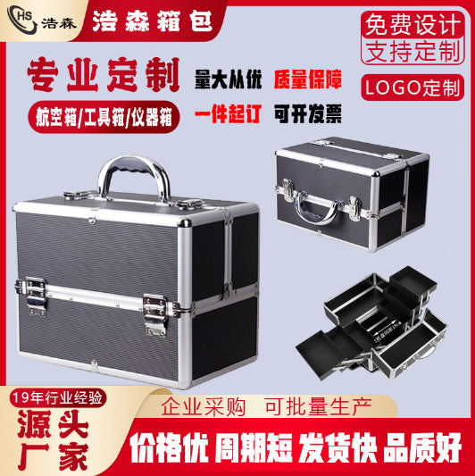 Huizhou custom multi-functional portable cosmetic case with lock storage case retro shoulder strap portable high-end manicure embroidery case