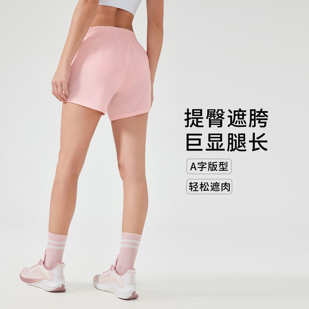 Summer new ice silk quick-dry sports shorts women's loose breathable yoga pants outdoor running fitness shorts d25003
