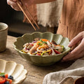 Clay salad bowl dessert soup bowl restaurant hotel high-value retro style tableware for home fruit plate noodle bowl cold bowl