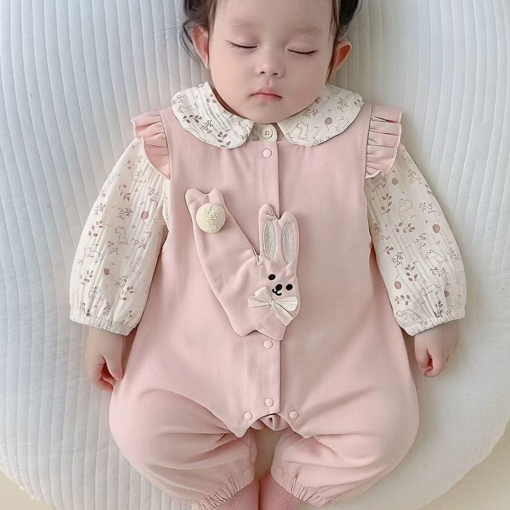 Baby clothes autumn outfit newborn romper girl super cute stylish overalls set spring new set
