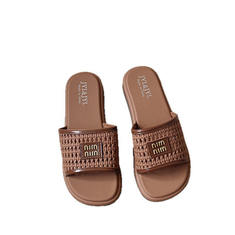 Women's shoes 2025 new fashion versatile thong sandals - trendy, home & outdoor wear, non-slip, lightweight, hollow-out beach slippers