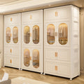 Installation-free thickened hanging clothes style foldable plastic storage cabinet for home bedroom layered kids clothes storage cabinet