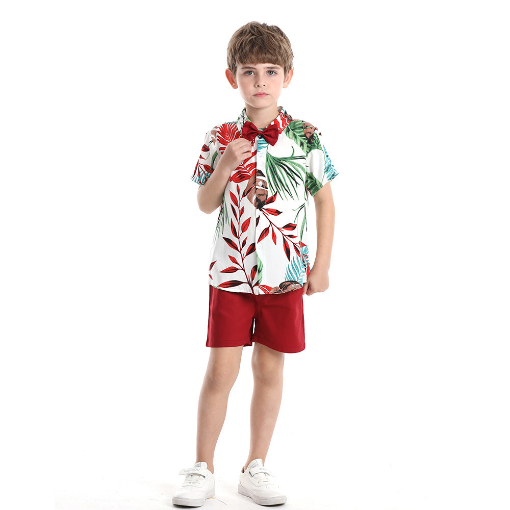Wholesale children's printed shirts direct from the source: new summer beach style hawaiian vacation short-sleeve shirts