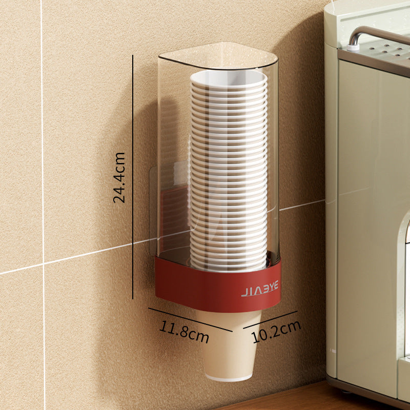 Disposable cup dispenser, water dispenser, water cup holder, for home wall-mounted, punch-free storage paper cup holder, cup holder