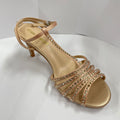 Congyuan 2026 summer round toe plaid strap high heels elegant rhinestone women's shoes banquet sandals li congyuan high heels