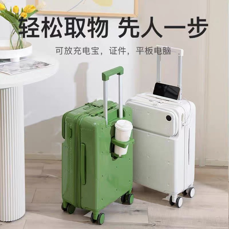 New front open lid suitcase Women's universal wheel trolley case Suitcase Convenient computer warehouse Boarding case Password case