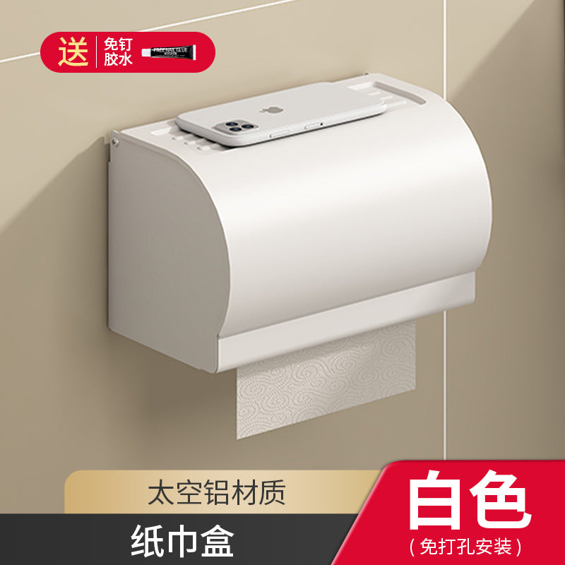 White towel rack No punching toilet Bathroom rack Toilet towel storage Bathroom hardware pendant set