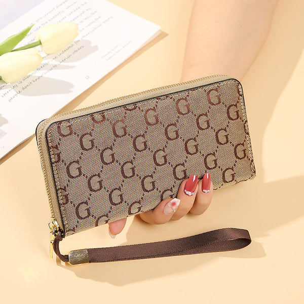Wallet Women's Long Clutch Bag 2024 New Fashion G-Type Large Capacity Zipper Women's Wallet Card Bag Mobile Phone Bag