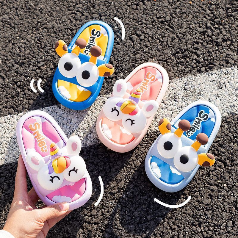 Kids' slippers - summer collection: girls' & boys' anti-slip bath & shower slippers for indoor/outdoor use - soft sole house slippers for toddlers & children