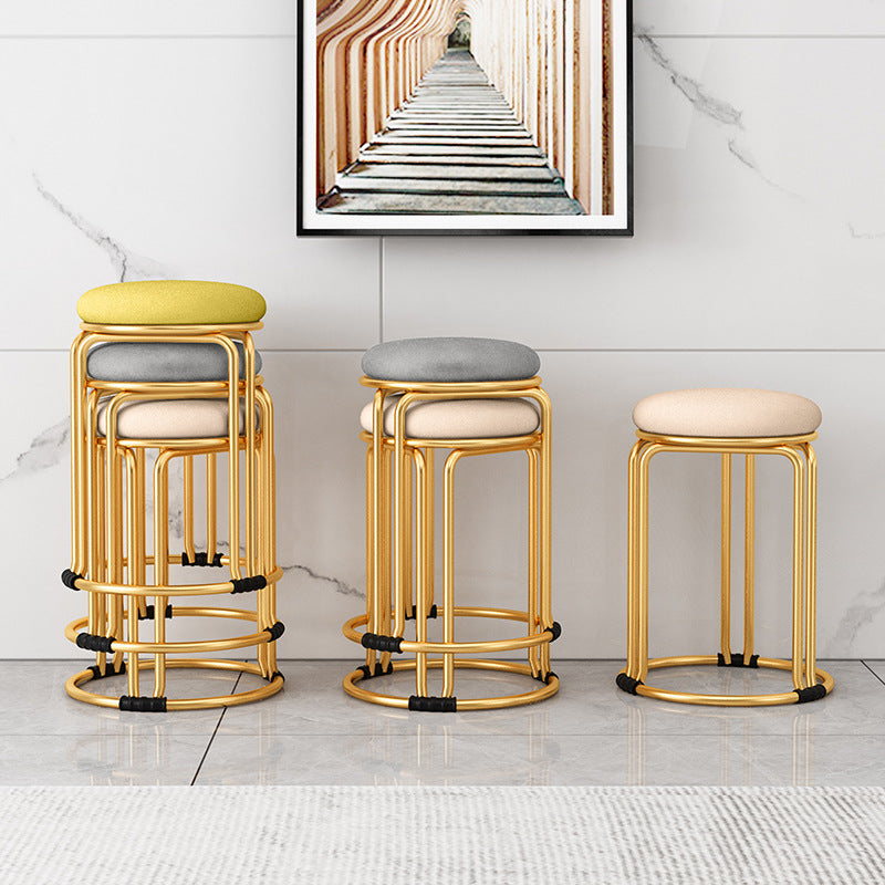 Round stool for home modern casual dining table high stool plastic stackable chair accessible luxury dining chair spare small round stool
