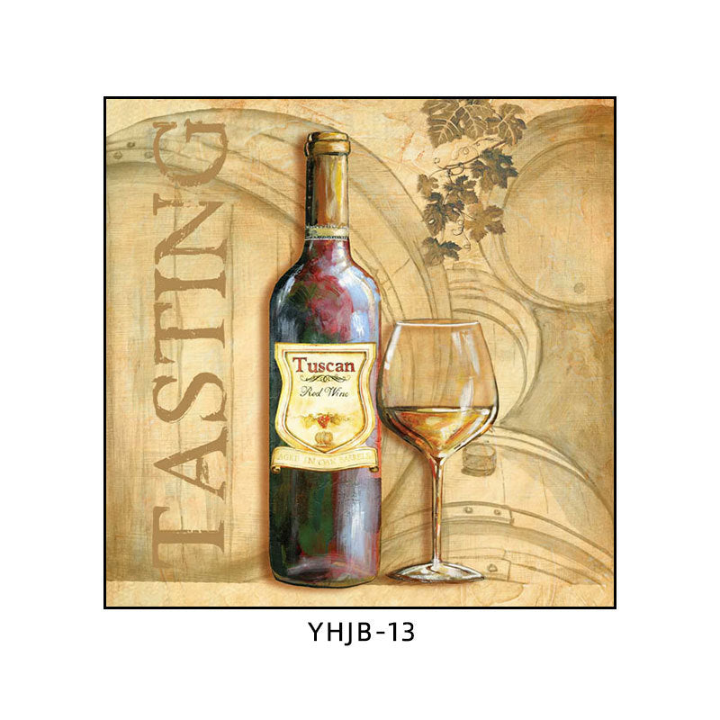 American bar decorative painting retro industrial style creative KTV box red wine glass hanging painting nostalgic wine mural