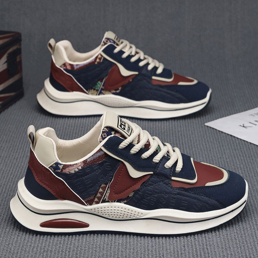 Men's fall/winter 2025 new trendy soft sole athletic casual shoes - men's chunky platform height increasing dad shoes - men's streetwear