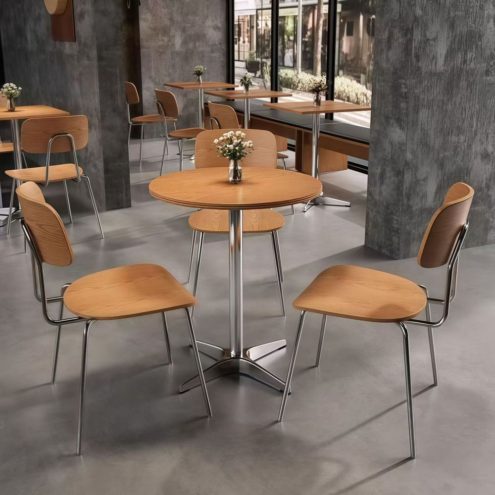 Wood style cafe table and chair combination milk tea dessert shop commercial dining table casual small square table tavern table and chair