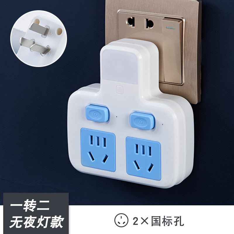 Office-style multifunctional wireless socket converter with usb, independent switches, multi-outlet power strip with night light