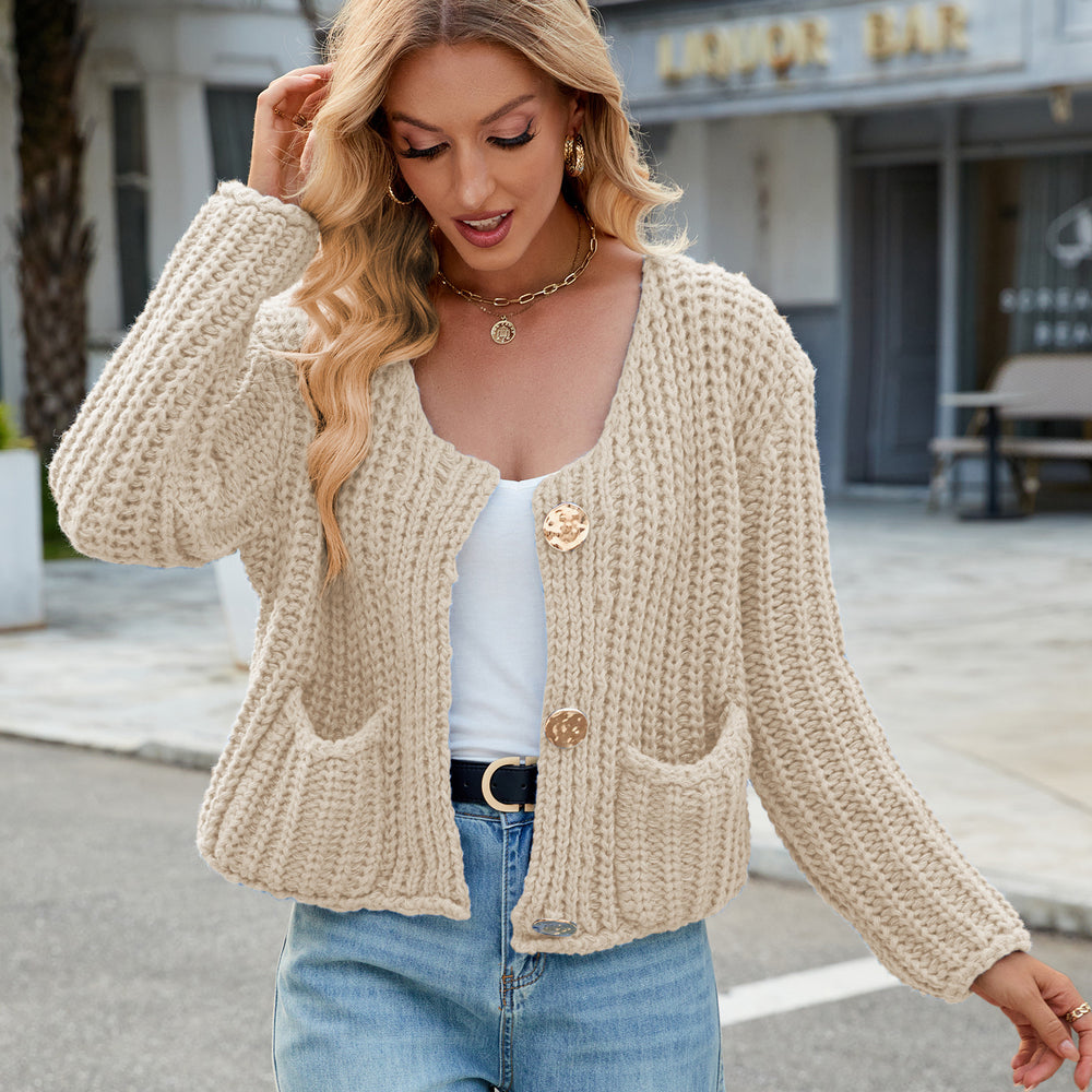 Fashion cross-border women's clothing  independent station new v-neck three-button sleeveless cardigan sweater vest