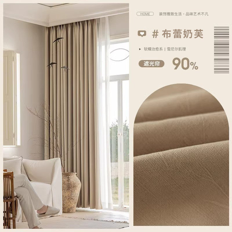 French thickened money flower chenille curtains blackout bedroom curtains fabric high-end shaoxing keqiao curtains wholesale