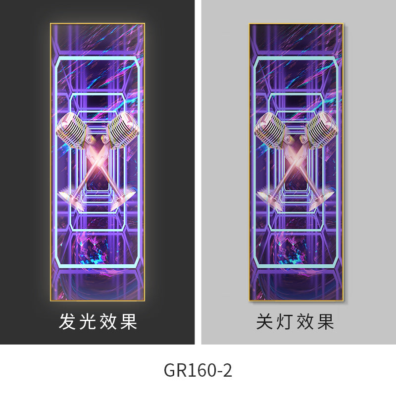 KTV box background wall ambient light painting nightclub bar clear bar with lamp decoration mural barbecue shop luminous hanging painting