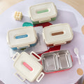 6919-rectangular 304 stainless steel lunch box (with spoon)