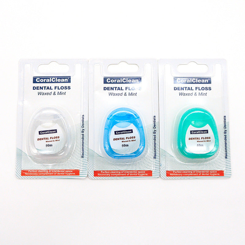 Mint Dental Floss Rolling Round Line Orthodontic Care Micro Wax Adult Dental Floss Stick Cleaning Floss 50 Meters Portable Box
