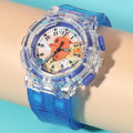 Cartoon kids' watch cute capybara quartz watch transparent strap luminous wristwatch boy girl electronic watch gift