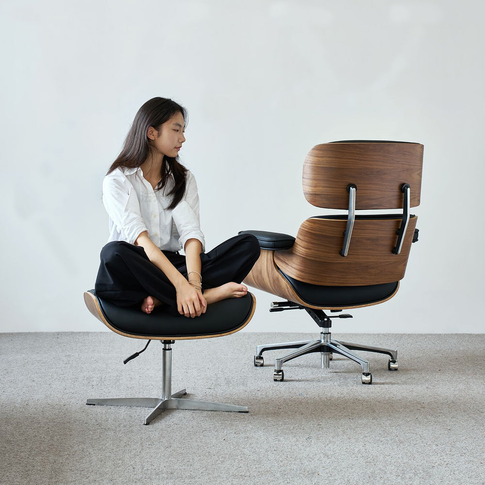 Modern minimalist eames-style swivel chair - office computer chair, executive chair, reclining leather director's chair for home use