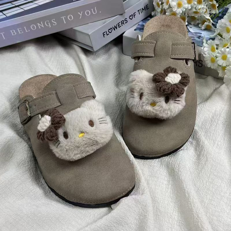 Family birkenstock outwear2025 spring autumcute cartoon big childrenkids birkenstock shoes toe outwear half slippers women