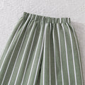 Girls' outfit  summer new arrival: striped two-piece set - tank top & wide-leg pants, european & american fashion style