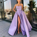 new european and american export style evening gown - sexy bandeau slit maxi dress for performances, banquets, and hostesses