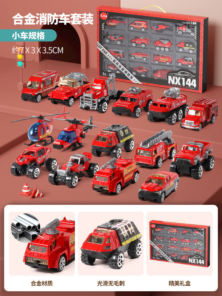 Durable toy car set for boys (ages 1-6) - alloy pull-back inertia cars - perfect children's day gift